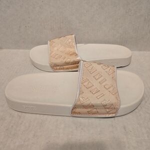 PINK/VICTORIA SECRET - PINK LOGO CLEAR SHINE SLIDE IN SANDALS